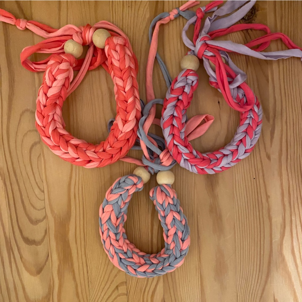 Handmade Yarn Necklace Pink Bundle